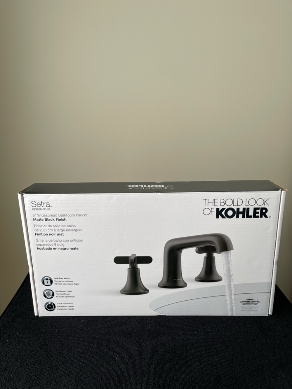 Kohler Setra Matte Black Widespread Bathroom Faucet